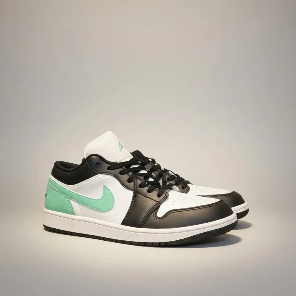 Nike Air Jordan 1 Low Green Glow 553558-131 Men's Shoes Size 14